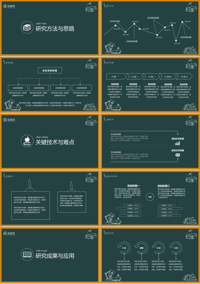 創(chuàng)意黑板論文答辯PPT模板-1