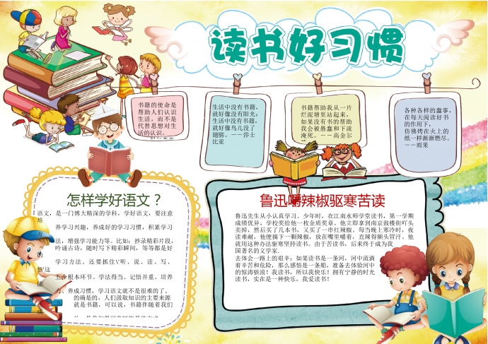 創(chuàng)意精美讀書好習(xí)慣多彩手抄報(bào)