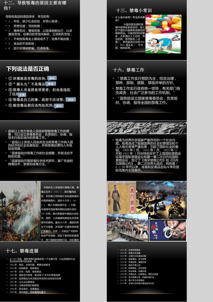 黑色系簡(jiǎn)約風(fēng)毒品宣傳ppt模板-2