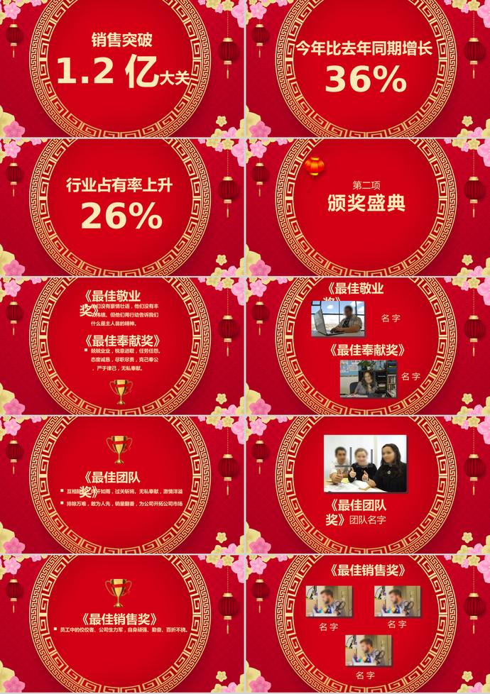 紅色喜慶傳統(tǒng)中國風(fēng)元旦PPT模板-1