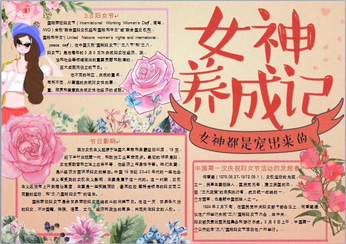 手繪38婦女節(jié)女王節(jié)手抄報