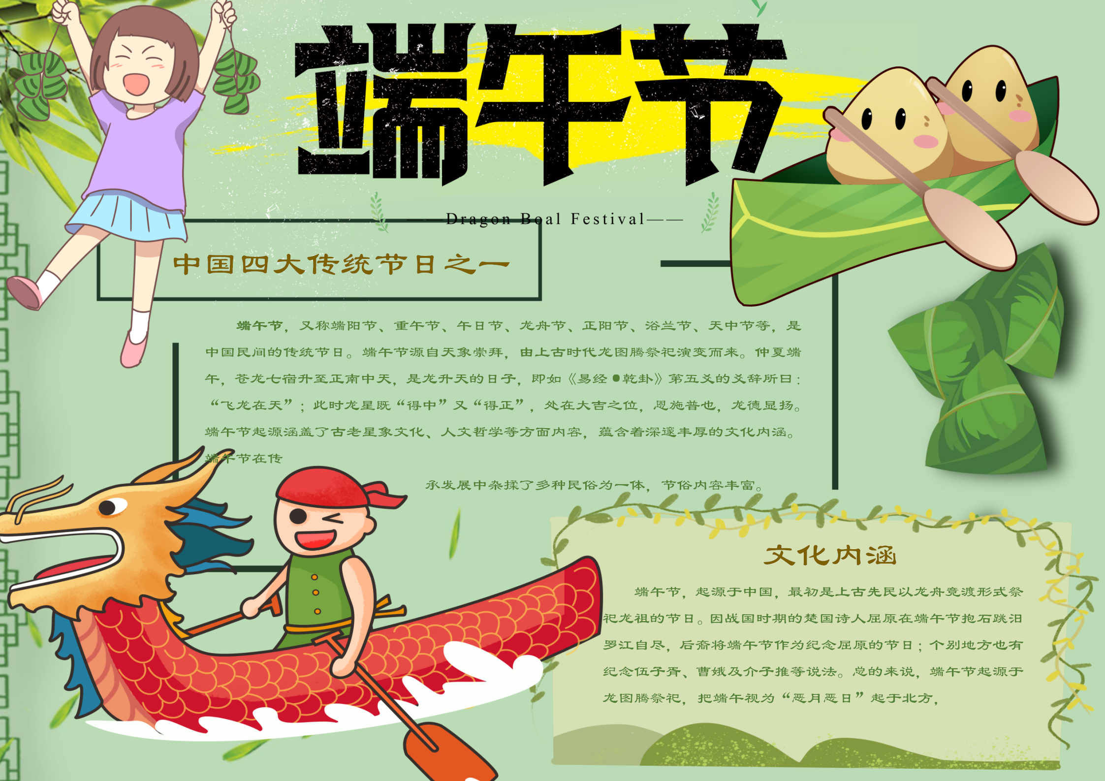 端午節(jié)可愛小報
