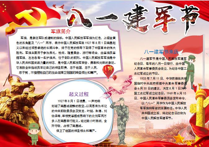 萬里長(zhǎng)城背景風(fēng)建軍節(jié)簡(jiǎn)介Word模板