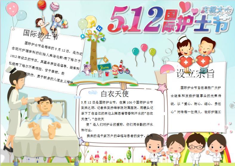 精美512國(guó)際護(hù)士節(jié)手抄報(bào)模板