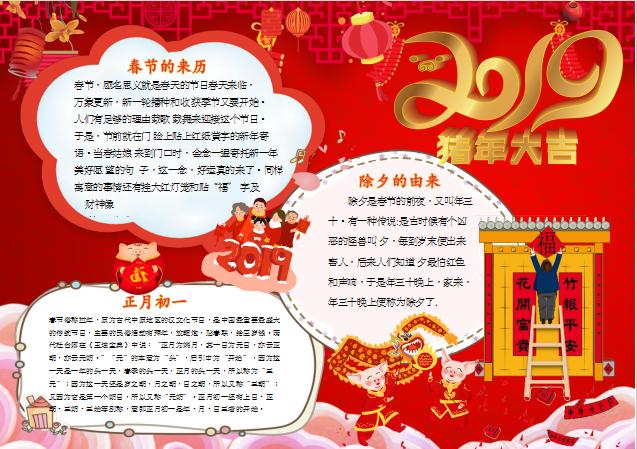 大紅喜慶春節(jié)介紹Word模板