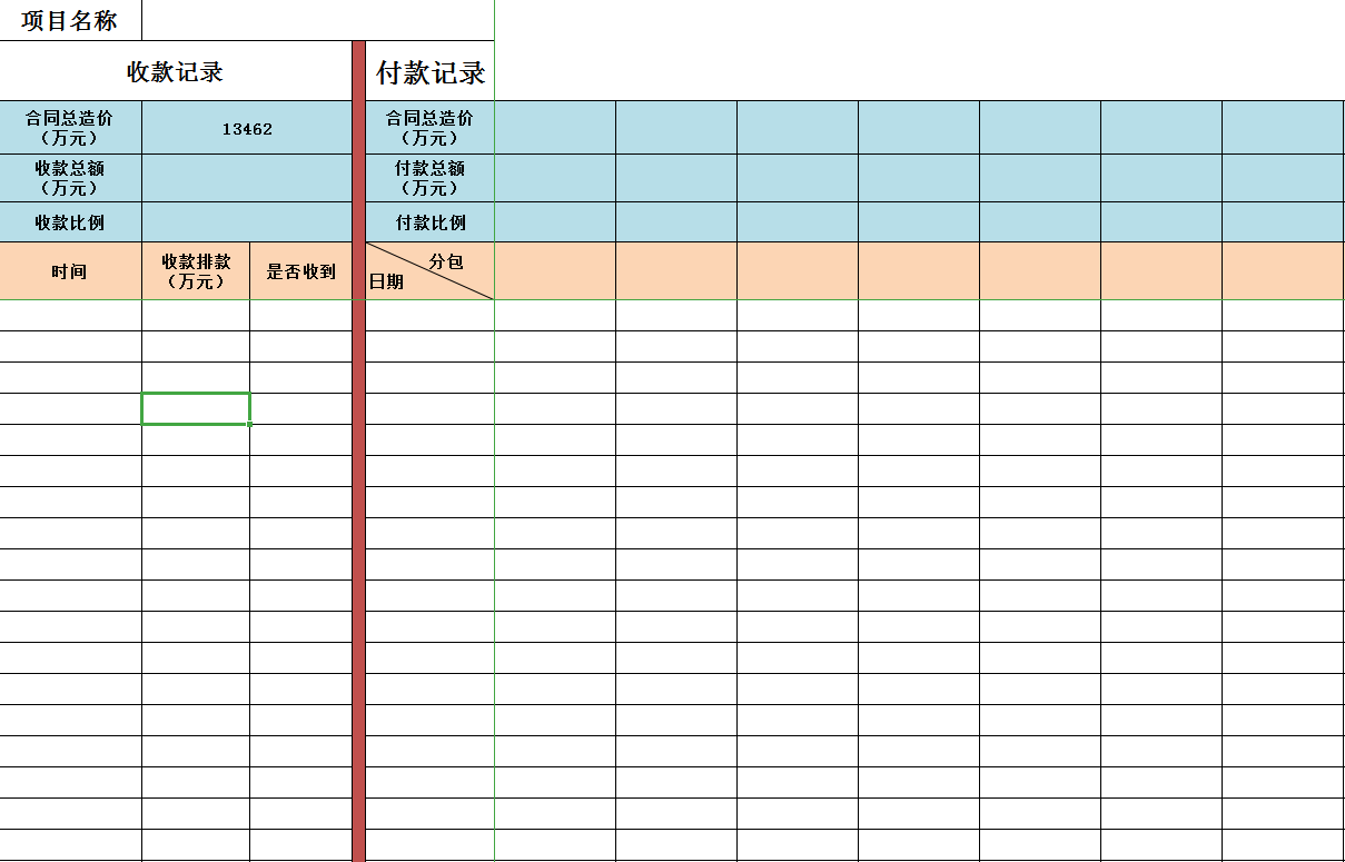 項目資金統(tǒng)計表Excel模板