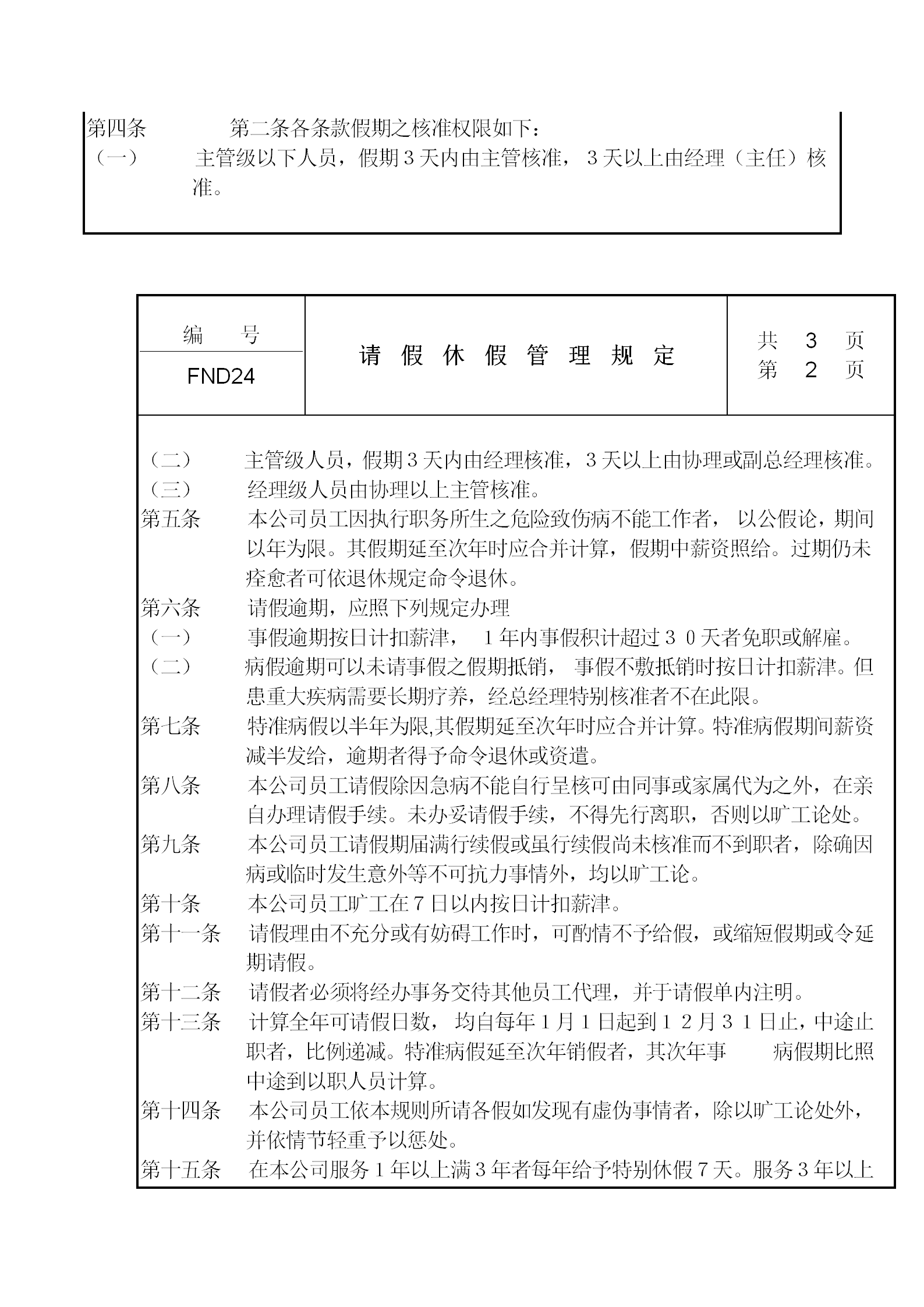 公司請假休假管理規(guī)定word模板-1