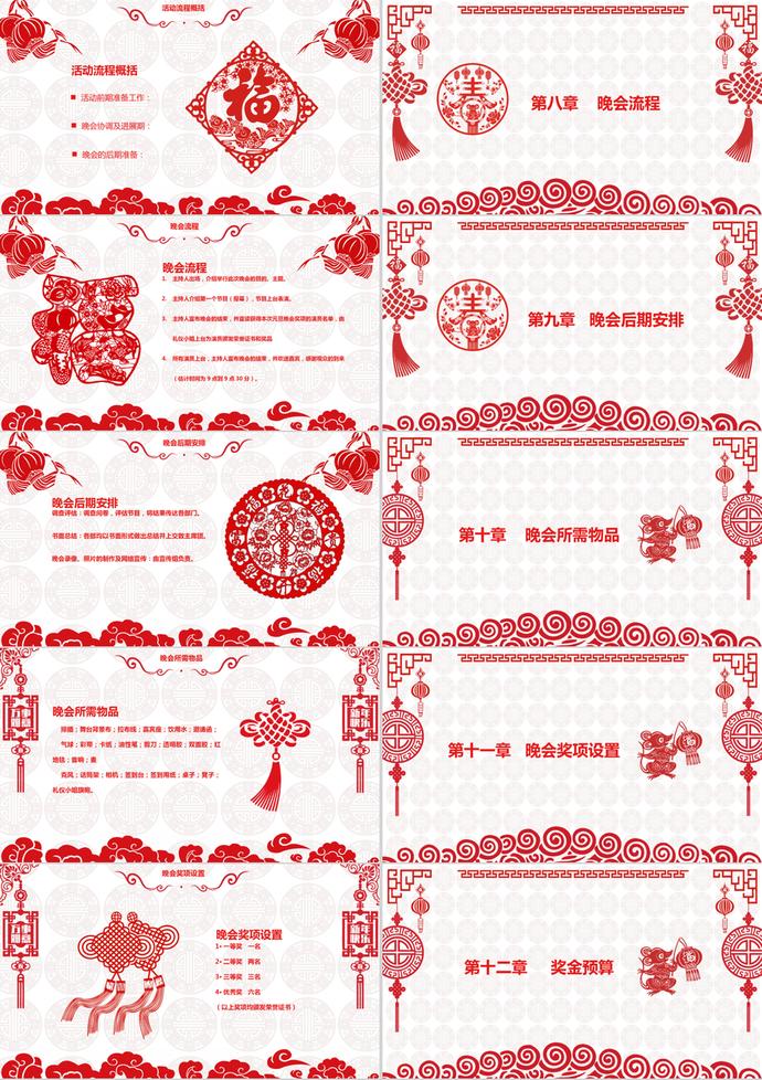 中國(guó)風(fēng)剪紙創(chuàng)意元旦活動(dòng)策劃PPT模板-2
