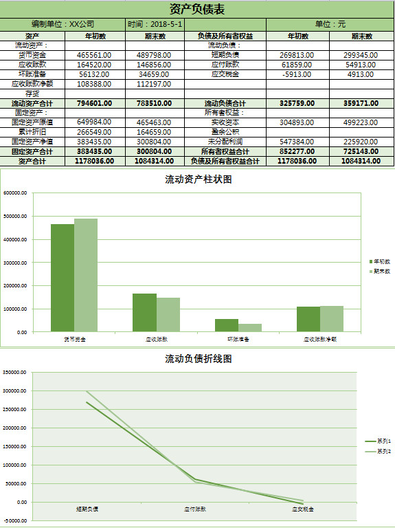 公司資產(chǎn)負(fù)債表帶有圖像