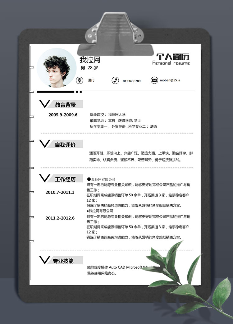 灰色系極簡風(fēng)石油能源簡歷模板
