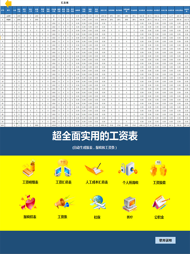 超全面實(shí)用的工資表-1